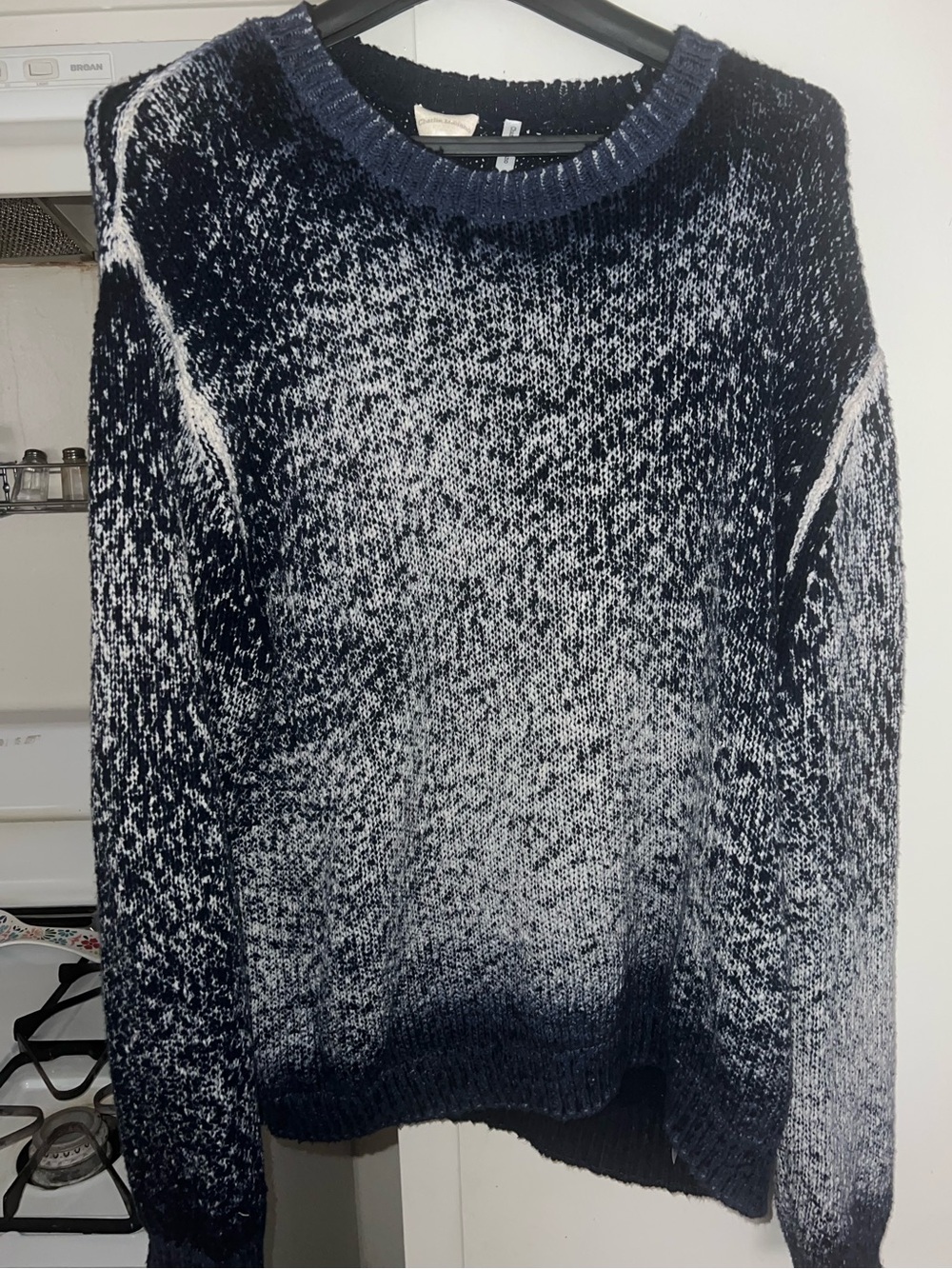 Charlie Luciano Classic Marled Crewneck Sweater - Navy/White